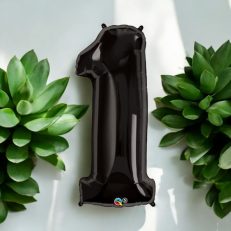 Siyah 1 Rakamı Folyo Balon