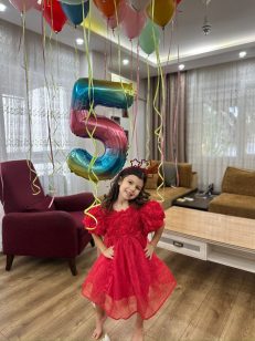 5 Rakamı Gökkuşağı Renklerinde Folyo Balo