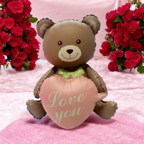 Love You Yazılı Ayıcık Folyo Balon