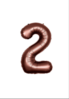 Çikolata Rengi 2 Rakam Folyo Balon