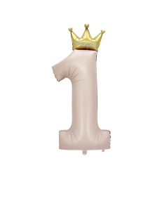 Prenses 1 Rakam Pembe Folyo Balon