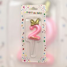 2  Yaş Mum Pembe Fiyonklu