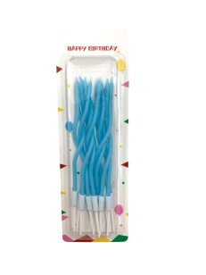 Mavi Kıvrımlı Mum