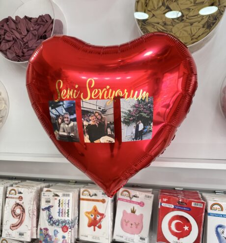 Kişiye Özel Fotoğraflı Kalpli Balon