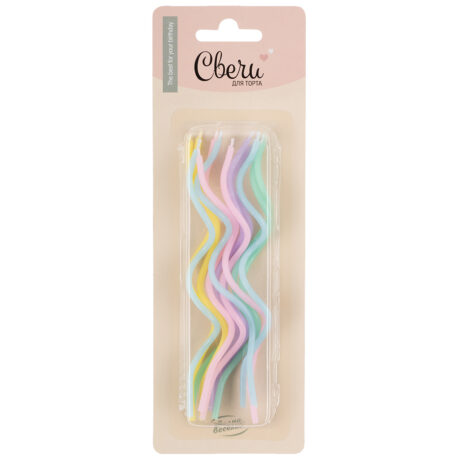 Kıvrık Makaron Renkte Mumlar