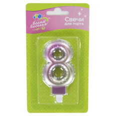 8 Rakamı Pembe Degradeli Mum